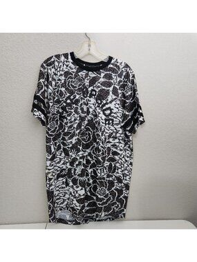 The Upside Floral Print Mesh T-Shirt Black & White Womens Size US 6 Lightweight